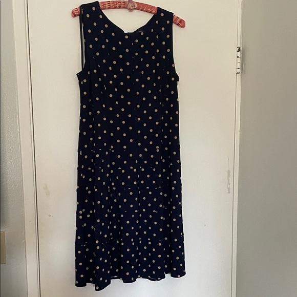 Tommy Hilfiger Dresses & Skirts - Tommy Hilfiger Navy and Cream Polka Dot Midi Dress